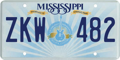 MS license plate ZKW482