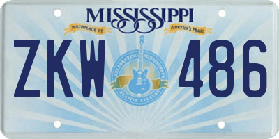 MS license plate ZKW486