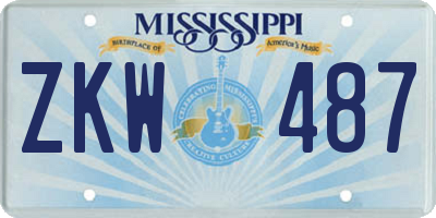 MS license plate ZKW487