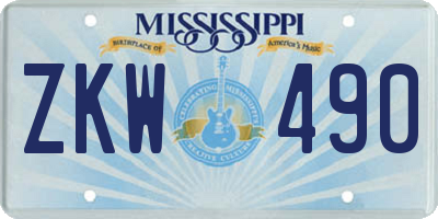 MS license plate ZKW490