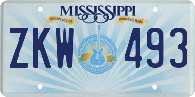 MS license plate ZKW493
