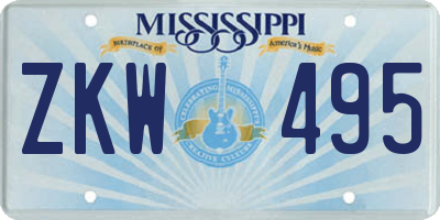 MS license plate ZKW495