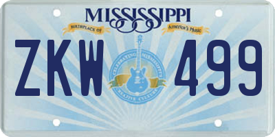 MS license plate ZKW499