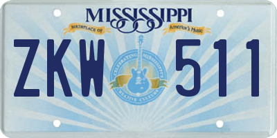 MS license plate ZKW511