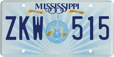 MS license plate ZKW515
