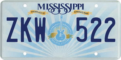 MS license plate ZKW522