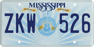 MS license plate ZKW526