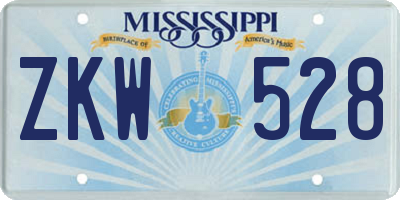MS license plate ZKW528