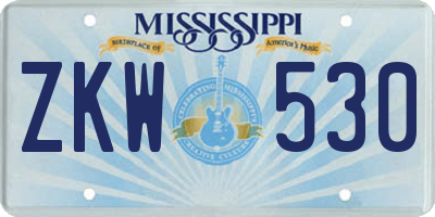 MS license plate ZKW530