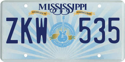 MS license plate ZKW535
