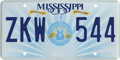MS license plate ZKW544