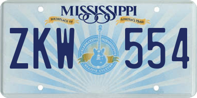 MS license plate ZKW554