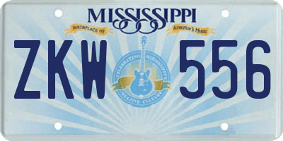 MS license plate ZKW556