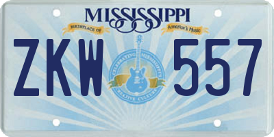 MS license plate ZKW557