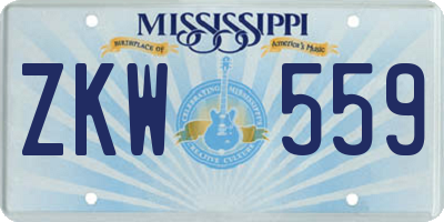 MS license plate ZKW559