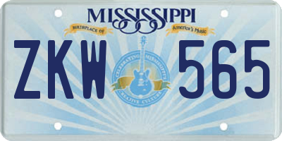 MS license plate ZKW565