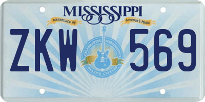 MS license plate ZKW569