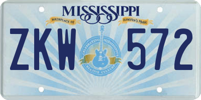 MS license plate ZKW572