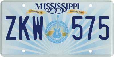MS license plate ZKW575