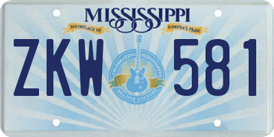 MS license plate ZKW581