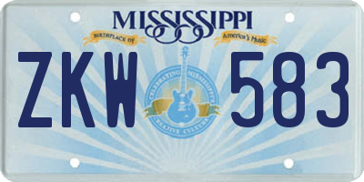 MS license plate ZKW583