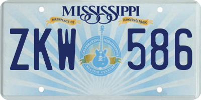 MS license plate ZKW586