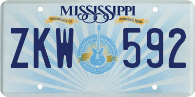MS license plate ZKW592