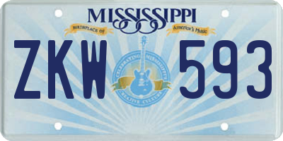 MS license plate ZKW593