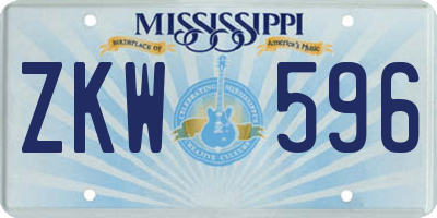 MS license plate ZKW596