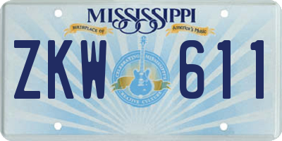 MS license plate ZKW611