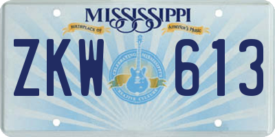 MS license plate ZKW613