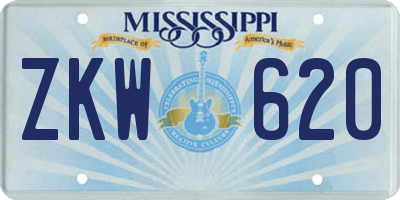 MS license plate ZKW620