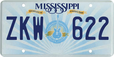 MS license plate ZKW622