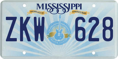 MS license plate ZKW628