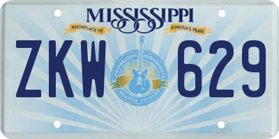 MS license plate ZKW629