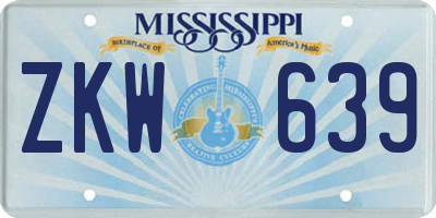MS license plate ZKW639