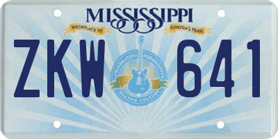 MS license plate ZKW641