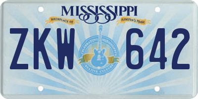 MS license plate ZKW642