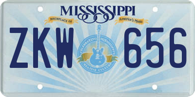 MS license plate ZKW656
