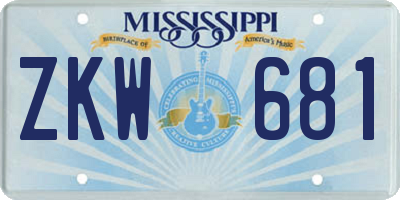MS license plate ZKW681