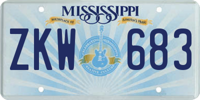 MS license plate ZKW683