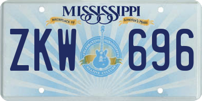 MS license plate ZKW696