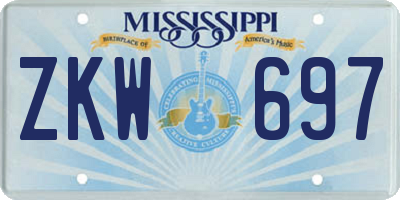 MS license plate ZKW697
