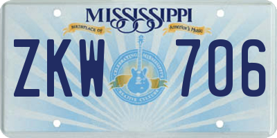 MS license plate ZKW706