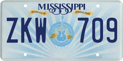 MS license plate ZKW709