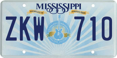MS license plate ZKW710
