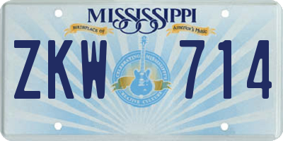 MS license plate ZKW714
