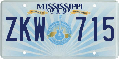 MS license plate ZKW715