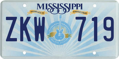 MS license plate ZKW719