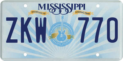 MS license plate ZKW770